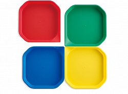 Fun2 Messy Trays (4) 4 colors-blue、green、yellow & red, 25 x 25 x 2cm, 4pcs