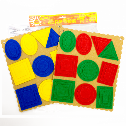 Эталонные фигуры Ларчик (ковролин, 4 цвета), Игры Воскобовича