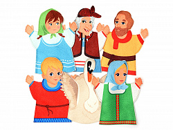 Театр на руку печать "Гуси-лебеди" фетр (6дет)