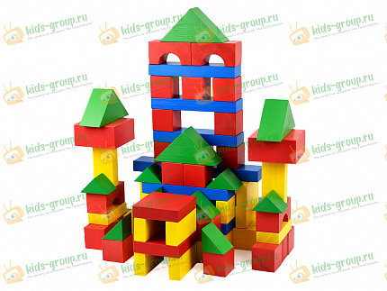 Конструктор детский "Строитель" настольный 74 элемента в картоне