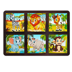 Развивающая доска "Сложи квадрат. Животные Африки"