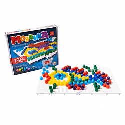 Детская мозаика пластмассовая (180 элементов и 2 поля)