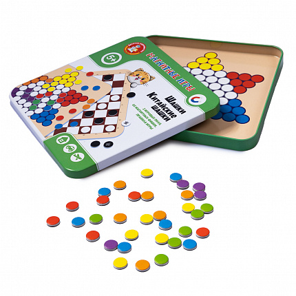 Магнитная игра в жестяной коробочке «Китайские шашки»