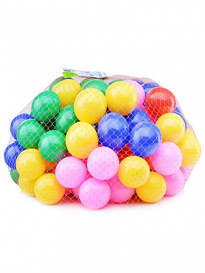 Шарики 6 см, 100 шт в сетке