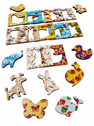 Доска Сегена на подложке "Животные" 24 деталей