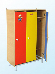 ШКАФ ДЛЯ ОДЕЖДЫ НА МЕТАЛЛОКАРКАСЕ С ПРУТЬЯМИ, 5 СЕКЦИЙ