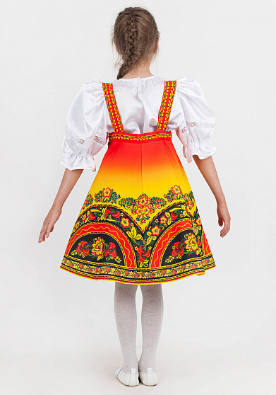 Русский народный сарафан Хохлома Узорная для девочки