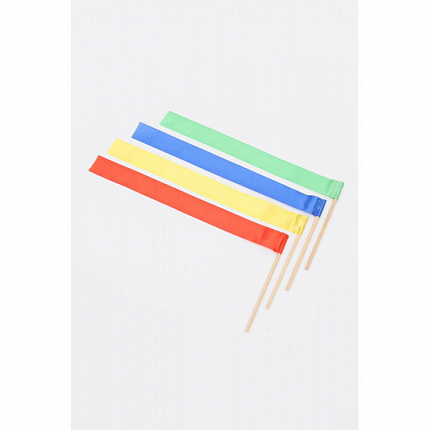 Лента гимнастическая шир 5см на дер. Палочке 50см.