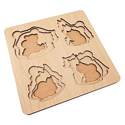 Больше-меньше "Дикие животные"  развивающая доска (дерево) 18,5*18,5 см