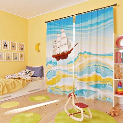 Комплект фотоштор. По волнам