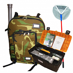 НКВ-РмГ, ранцевая полевая лаборатория исследования водоёмов малая, с набором для гидробиологических исследований и сачком СГС, с пособием-руководством