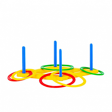 Игра «Кольцеброс» (стойка 4шт., кольцо 6 шт.)