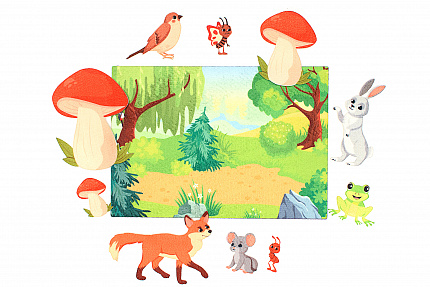 Под грибом фетр (10дет)