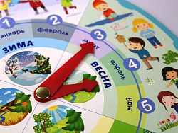 Игра развивающая "ЧАСЫ. Я считаю. Времена года" (двусторонние)