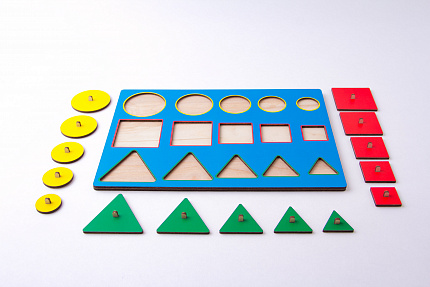 Монтессори фигуры Больше-меньше №2