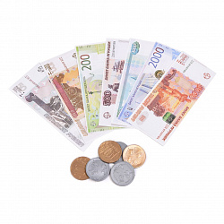 Игра обучающая "Касса. Монеты и купюры для игр"