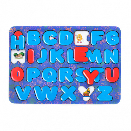 Алфавит английский с цветным принтом и цветной подложкой