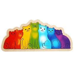 Развивающая доска "Разноцветные котята" (Котики радуга)