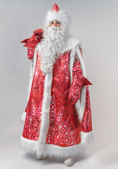 Дед Мороз Хрустальный из парчи