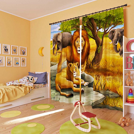 Комплект фотоштор. Короли саванны