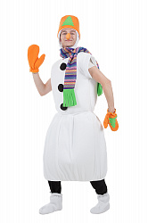 Костюм Снеговика в оранжевом ведре