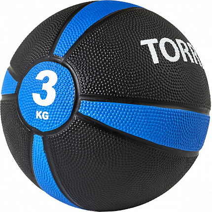 Медбол "TORRES 3 кг", черно-сине-белый