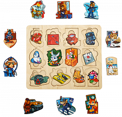 Рамка-вкладыш 2 слоя "Кто есть кто? Профессии" 24 деталей (дерево)