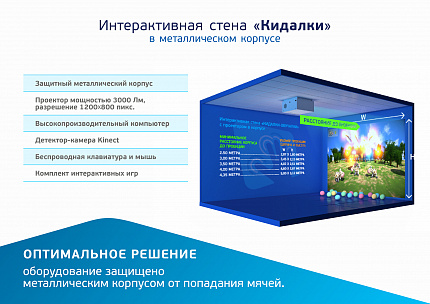 Интерактивная стена "Кидалки" в корпусе (кинект)