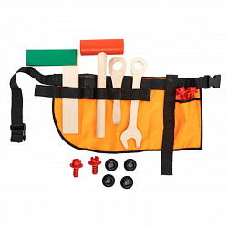 Набор деревянных инструментов на пояс для мальчиков «От молотка до гайки»