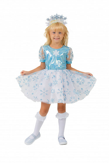 Карнавальный костюм детский "Снежинка голубая"
