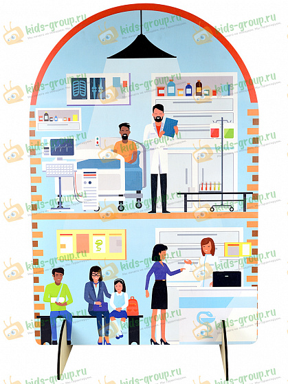 Ширма для сюжетно-ролевых игр двухсторонняя БОЛЬНИЦА