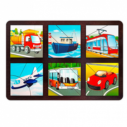 Развивающая доска "Сложи квадрат. Транспорт"