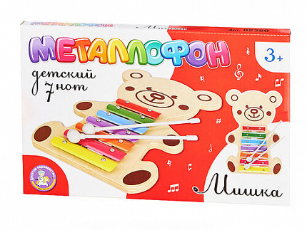Металлофон детский "Мишка" 7 нот