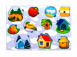 Вкладыш многоуровневый Угадай, кто в домике живет?