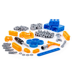 Конструктор Изобретатель - Трактор-погрузчик №1 (141 элемент) (в пакете)