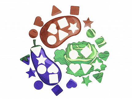 Овощной микс сортер фетр (18дет)