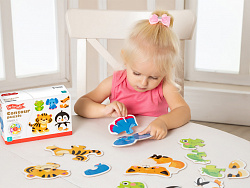 Пазлы контурные "Животные" Baby Toys