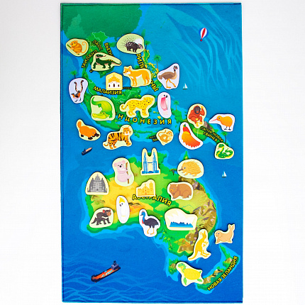 Обучающая игра из фетра Карта Австралии и Азии