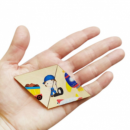 Пазл деревянный «Транспорт» шестигранник