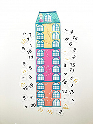 Набор магнитных полей и карточек "Числовой домик" (для работы на классной доске)