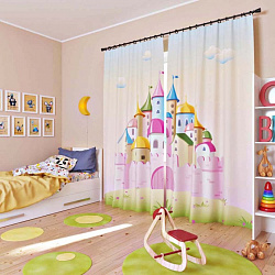 Комплект фотоштор. Нарисованный замок