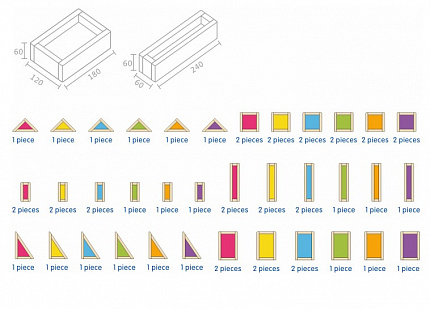Радужные блоки (51 шт)
