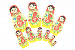 Матрешка больше-меньше фетр (10дет)