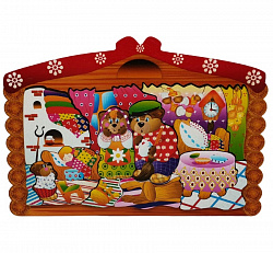 Деревянный пазл "Три медведя" 15 деталей