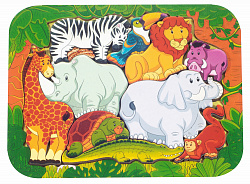 Зоопазл "Африка" 11 деталей(дерево)