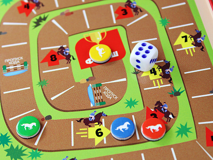 Игра магнитная в жестяной коробочке "Большие гонки. Скачки"