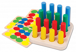 Мозаика деревянная "Веселые столбики" 16 эл