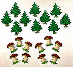 Набор магнитных карточек для устного счёта: "Ёлочки и грибы"