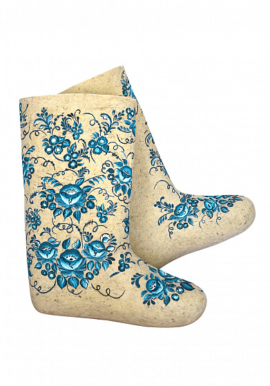 Валенки Деда Мороза расписные синие