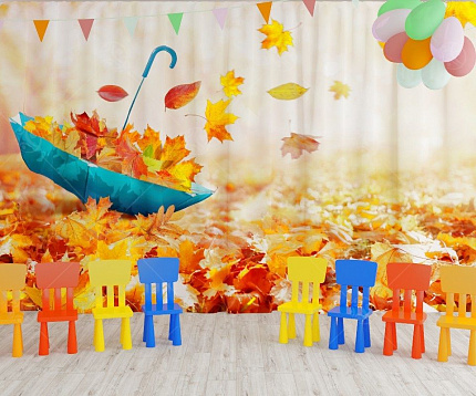 Занавес для сцены "Осенний зонт" (2,8*4,5м)